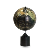 Rizik Store Iron and Plastic World map Floating Globe for Education and Teaching Resources with Tall Cylinder Base in Black and Gold Finishing || 16-inch -  Free  Size, Black, Iron, Pack of1